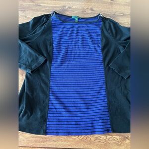 Womens Lauren Ralph Lauren Size 2X Striped Zipper Neck Top